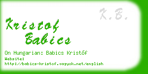 kristof babics business card