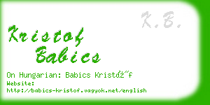 kristof babics business card